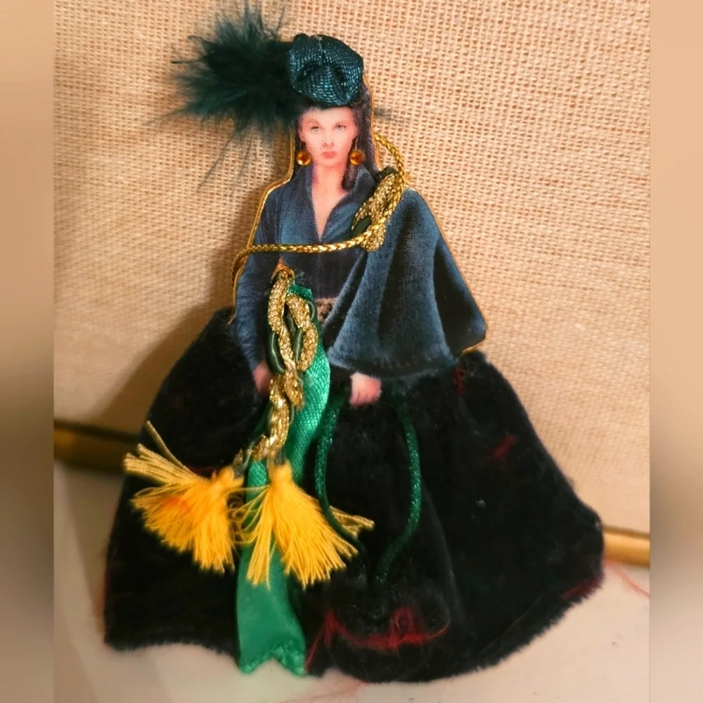 The Bradford Exchange Dark Green, Gold and Yellow Victorian Doll Ornament